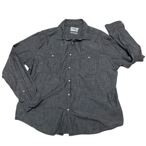 Men's Goodfellow Button Down Casual Grey Shirt XL